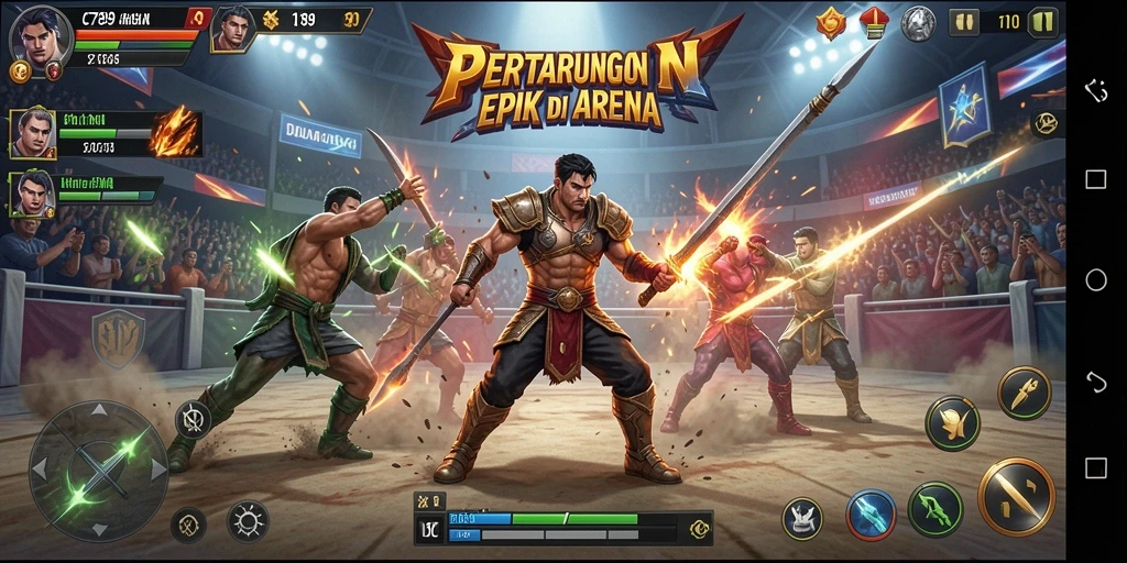 Screenshot gameplay C789 menampilkan aksi pertarungan yang seru.