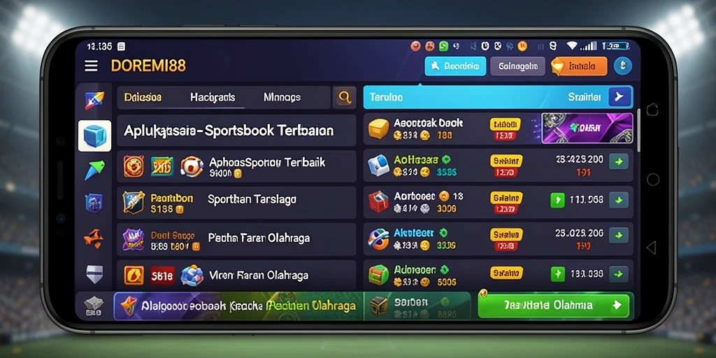 Tampilan menarik dari gameplay Sportsbook DOREMI88 di perangkat seluler.