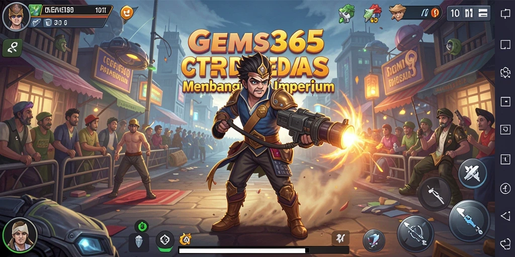 Tampilan menarik dari gameplay GEMS365 dengan penekanan pada strategi dan pembangunan.
