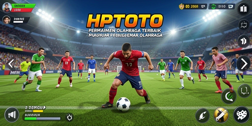 Screenshot utama HPTOTO menunjukkan aksi seru dalam permainan olahraga.