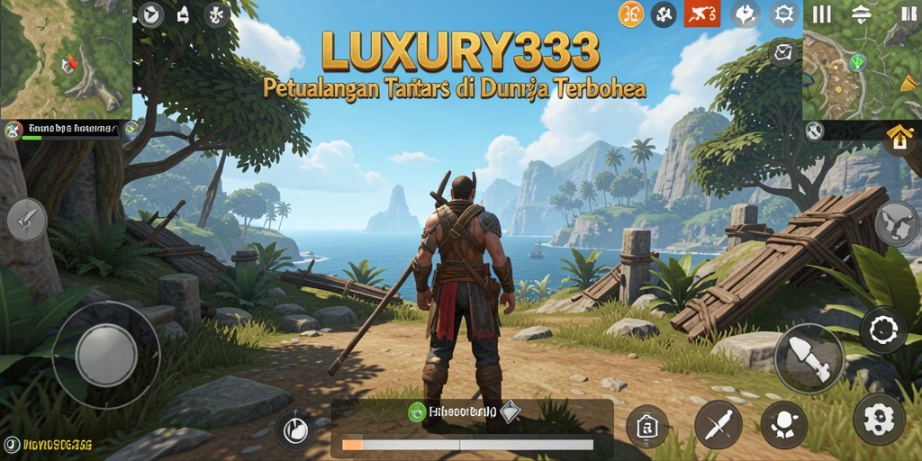 Tangkapan layar gameplay LUXURY333 yang menunjukkan dunia terbuka yang luas.