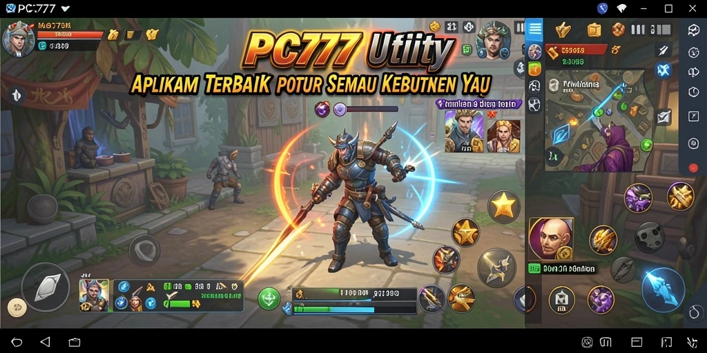 Tampilan aplikasi PC777 dengan berbagai fitur Utility yang efisien.