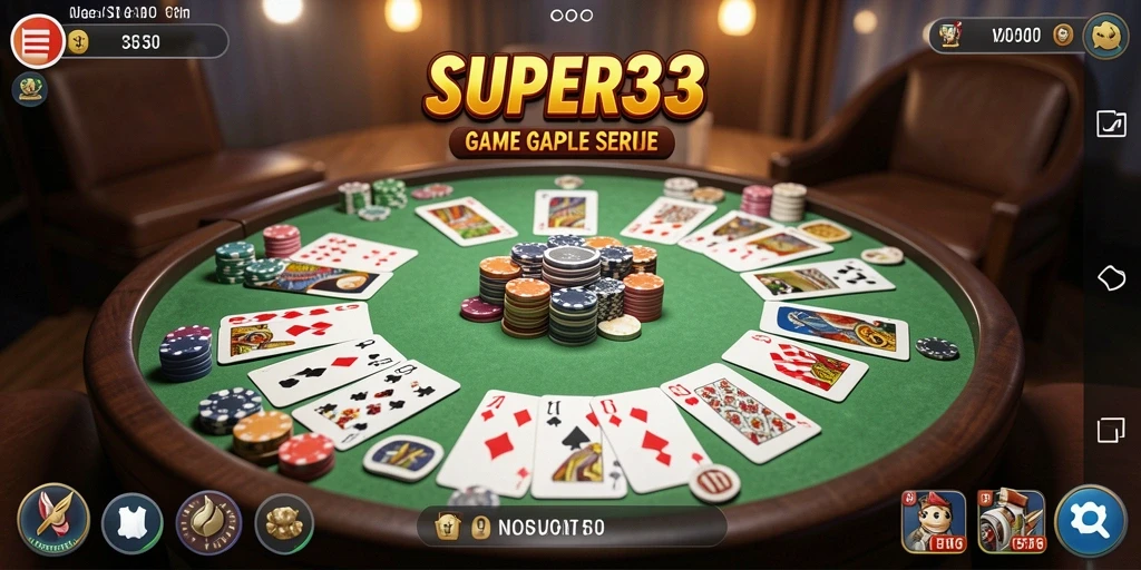 Tampilan gameplay Gaple di SUPER33 yang seru dan interaktif.